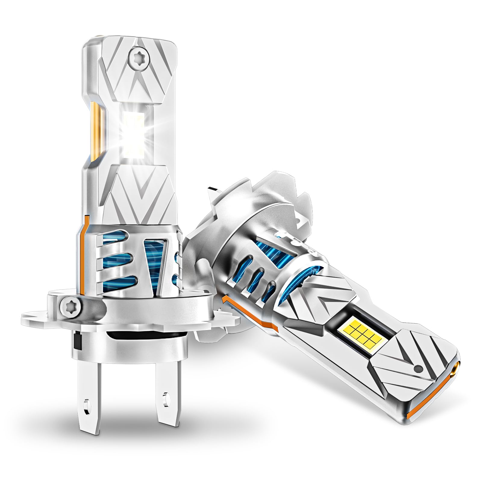 H7 LED, 100W Bombilla 6500K Blanco 30000 LM, Tubo de cobre integrado, H7 LED Apta Para Faros Delanteros de Coches y Motos, 600% de Luminosidad, Paquete de 2