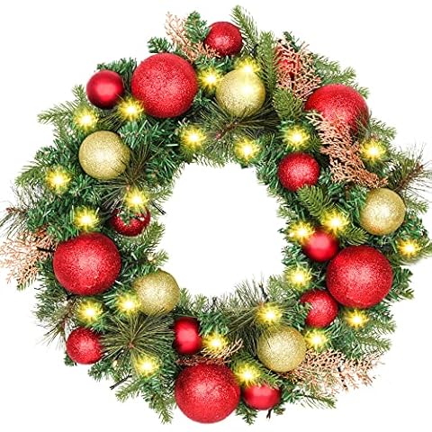 Bcamelys Weihnachtskranz Simulation Rattan Schneeflocke Beerenkranz Weihnachtsfeier Dekoration Anhänger Cover