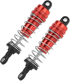 Metal Shock Struts Damper, Keenso RC Shock Absorber Suspension Strut for 1/14 WLtoys 144001 RC Model (Red/Blue)(Red)