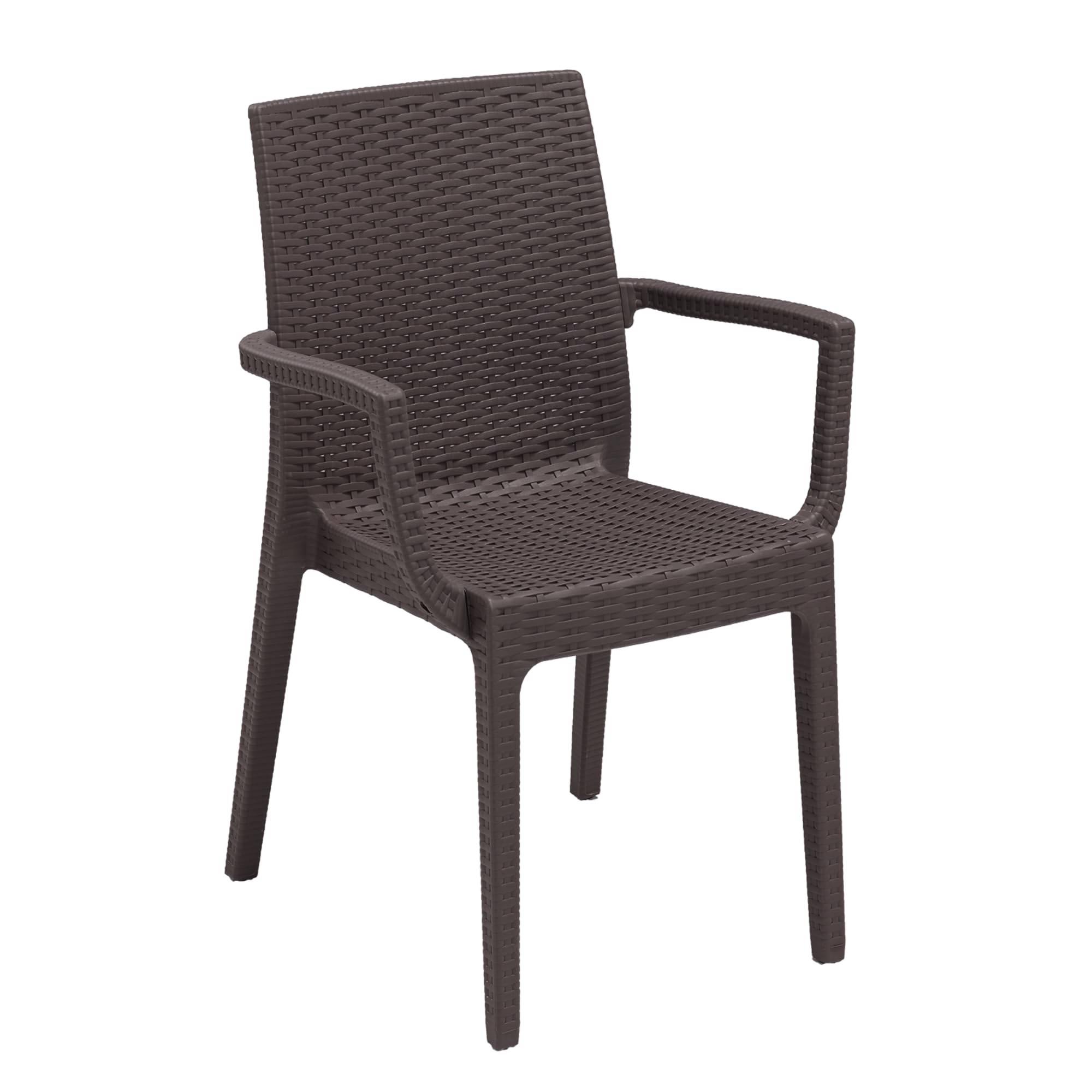 HOUSE COLLECTION set da giardino 4 sedie Dafne con braccioli 1 tavolo marrone rattan