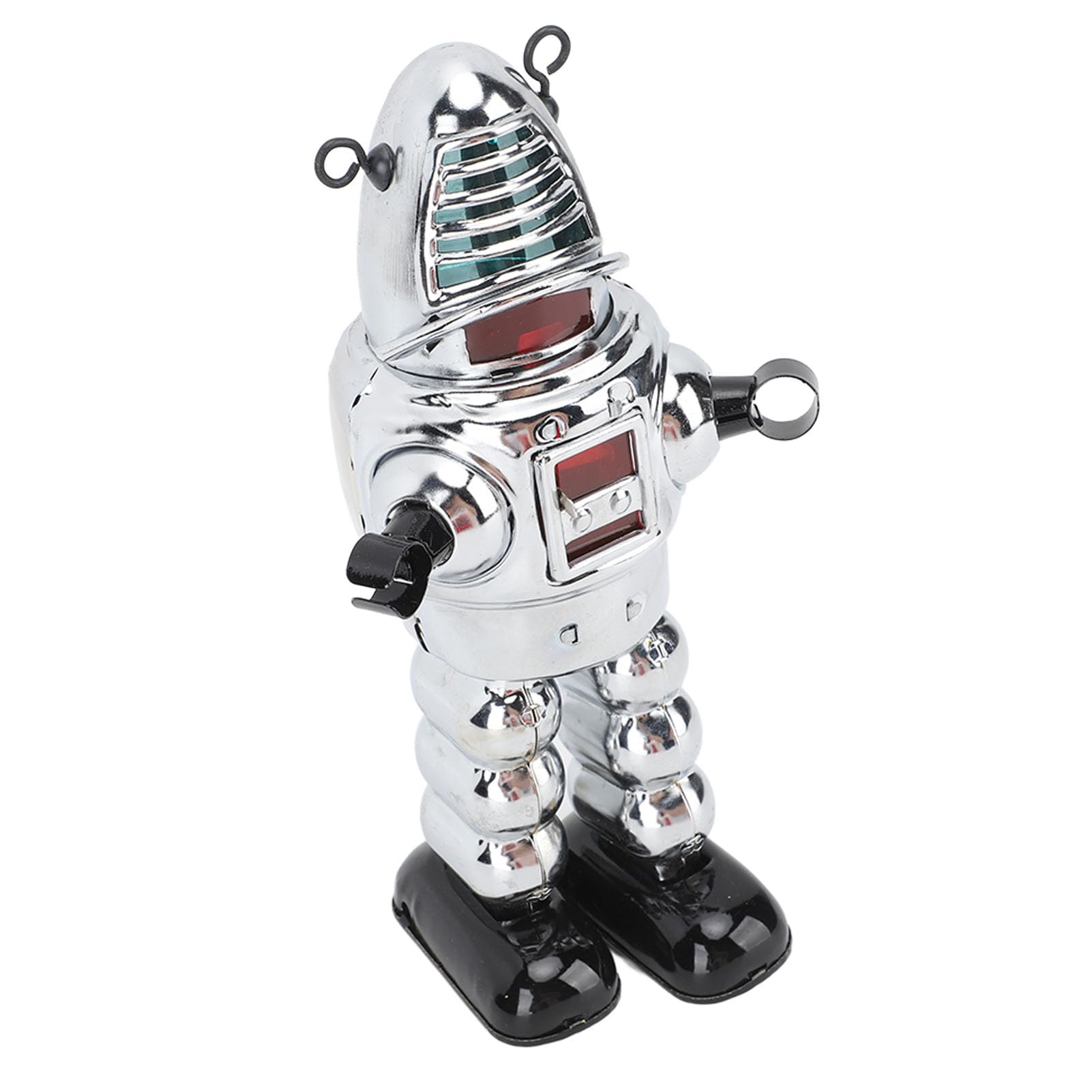 Alomejor Giocattolo Robot a Orologeria, Statuetta Ambulante di Robot da Scherma in Metallo con Pietre Lampeggianti e Scintille, per Regalo di Compleanno di Natale di Halloween da (Silver)