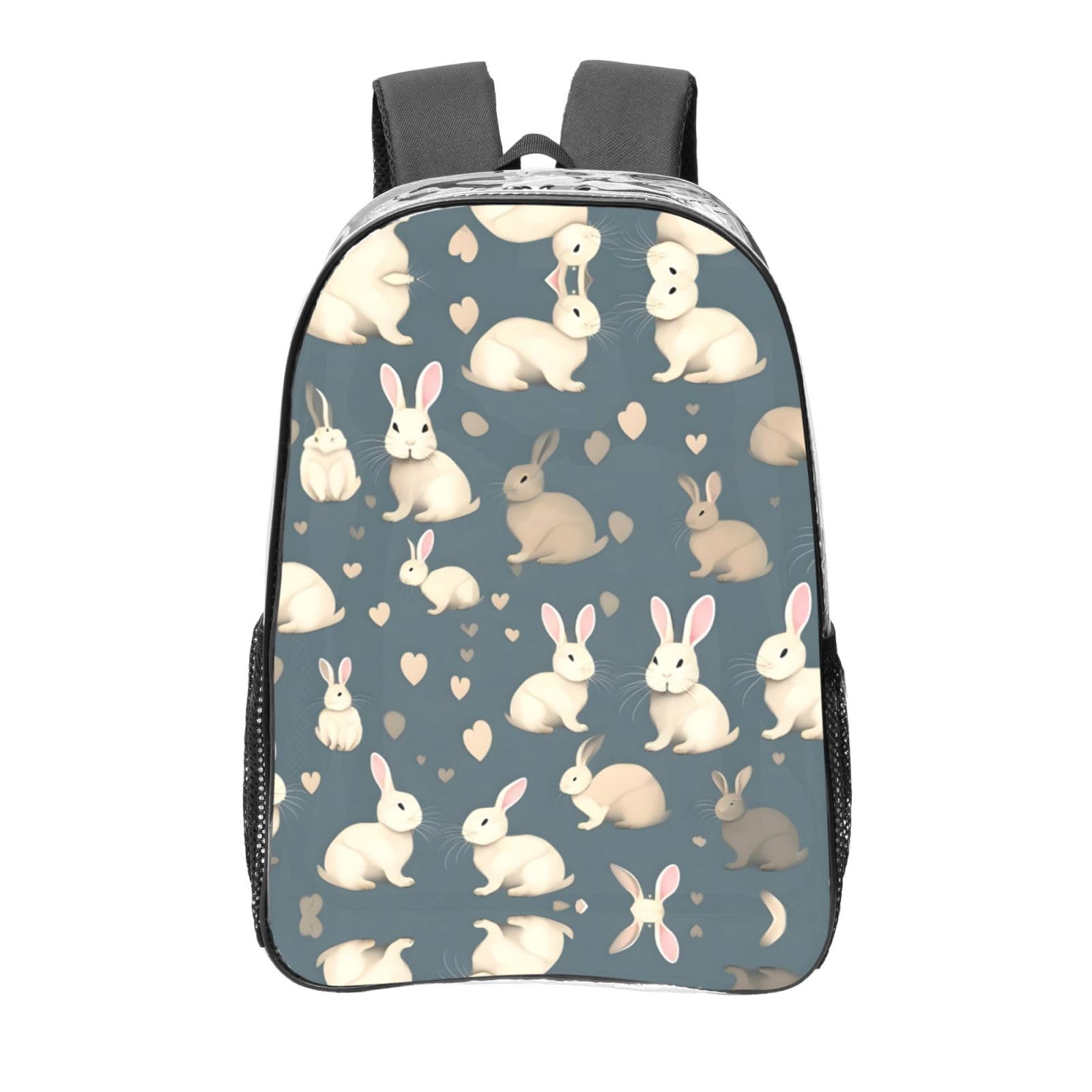 Sac à dos transparent One Size noir avec poches fonctionnelles - 8
