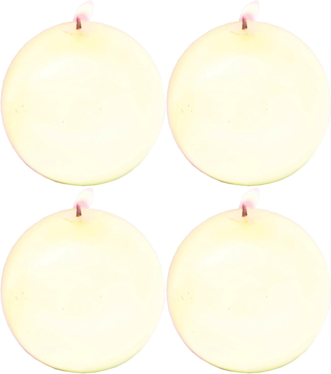 Biedermann & Sons Ball Made in Germany Unscented Round Candle, Set of 4, White, 4 Count