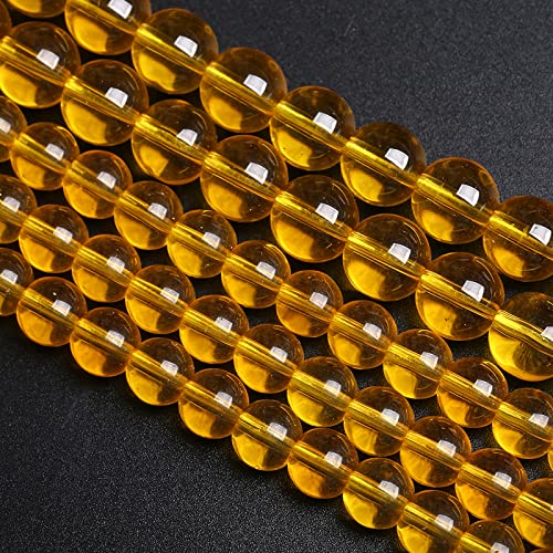 6MM 63PCS Yellow Glass Spacer Loose Beads for Jewelry Making DIY Bracelet Necklace