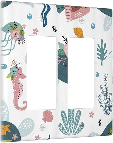 Miniatura 34 de Cubierta de Interruptor de Luz de 1 Gang con Escena de Flores de Grecia Mediterránea, Dispositivo Individual Basculante/GFCI, Placa Decorativa