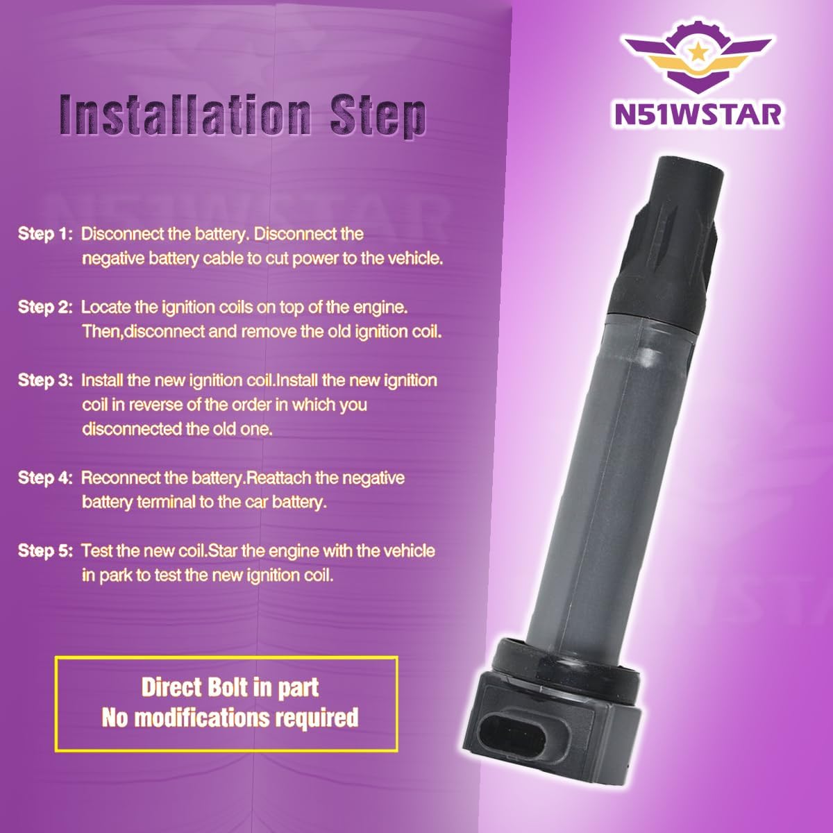 Ignition Coil Packs Set Of 4 Compatible With Chrysler 200 Sebring Dodge Avenger Caliber Journey Jeep Compass Patriot 1.8 2.0 2.4 Replacement For 04606824AB 04606824AC UF557 UF-557