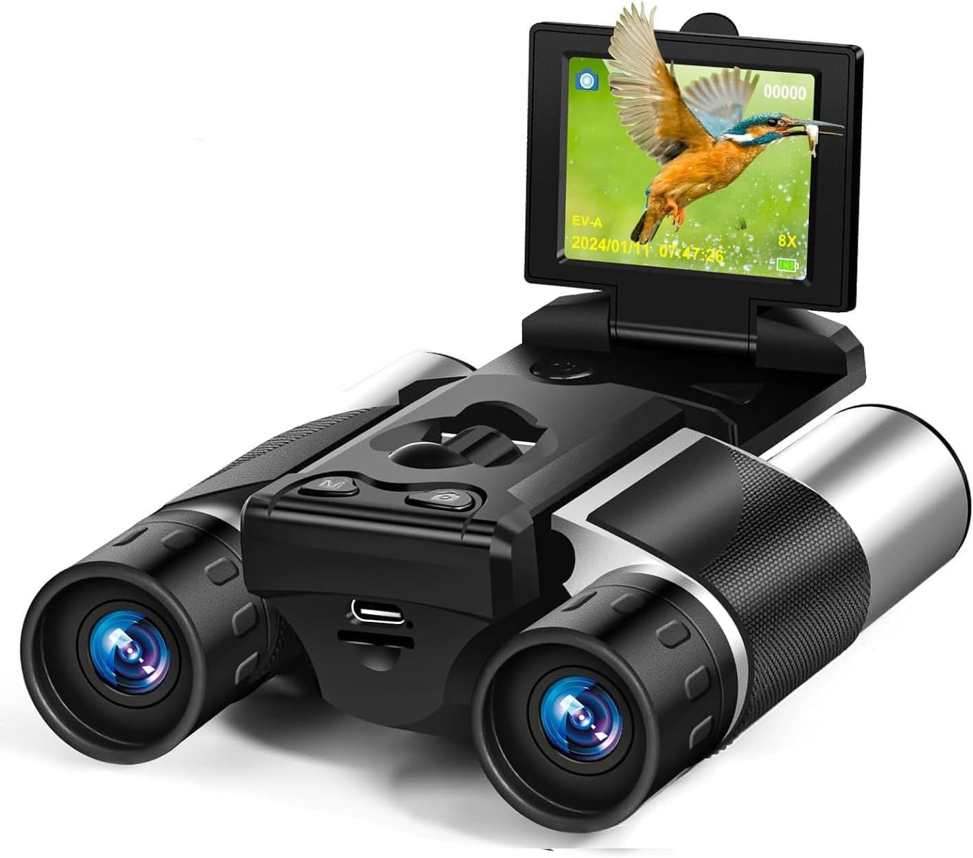 Eoncore Prismáticos de cámara de 2 pulgadas, zoom digital óptico de 10x 8X para adultos | Función de video fotográfico integrada con resolución de 40 MP y 2.5 K, equipada con tarjeta de 32 GB para uso en exteriores