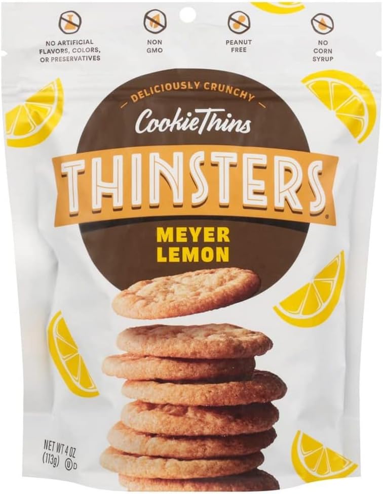Thinsters Cookies, Meyer Lemon Cookie Thins, 4 oz Pack
