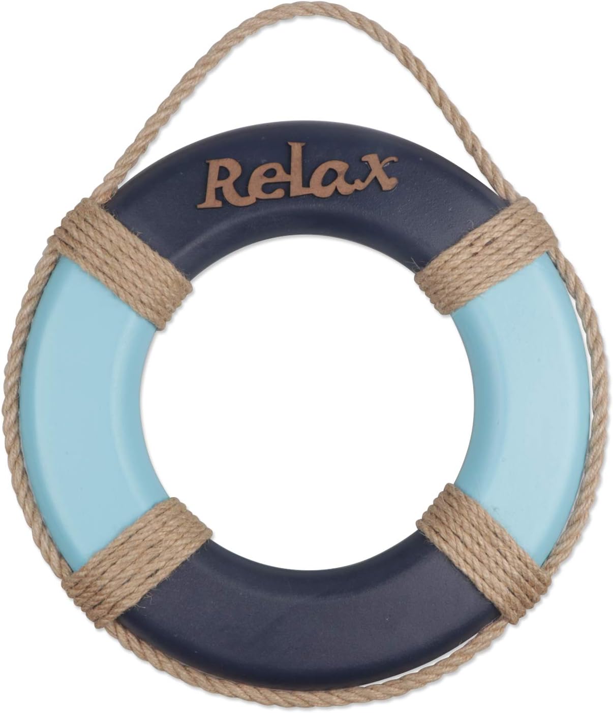 12.2" Nautical Beach Wooden Life Ring Decorative Life Buoy Wood Lifebuoy Wall Art Door Hanging Decor Life Buoy Hanging Ornament Life Ring Beach Theme Home Decoration