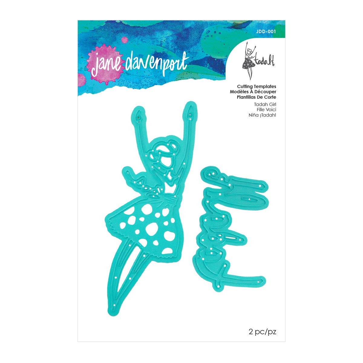 Jane Davenport by Spellbinders Artomology Collection Dies - Tadah Girl, Teal, 4.30 x 12.10 cm largest die - Image 4