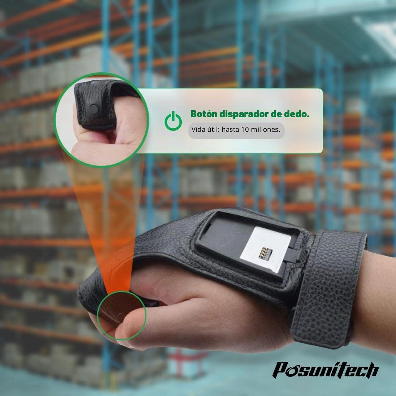 Trigger Glove For 1D & 2D Imager Mini Pocket Barcode Scanner Warehouse Pickup, Wearable Wrist Straps Barcode Hands-Free Wireless Storage Reader