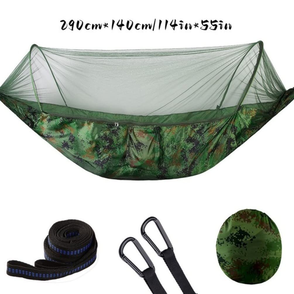 Amaca da Campeggio Pop-up Doppia Oversize Portatile 114x55 Pollici con zanzariera Letto da Viaggio Amaca Altalena in Nylon