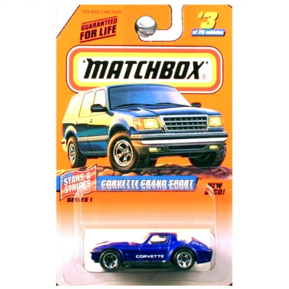 Matchbox 1998 Stars n Stripes Corvette Grand Sport #3 Blue
