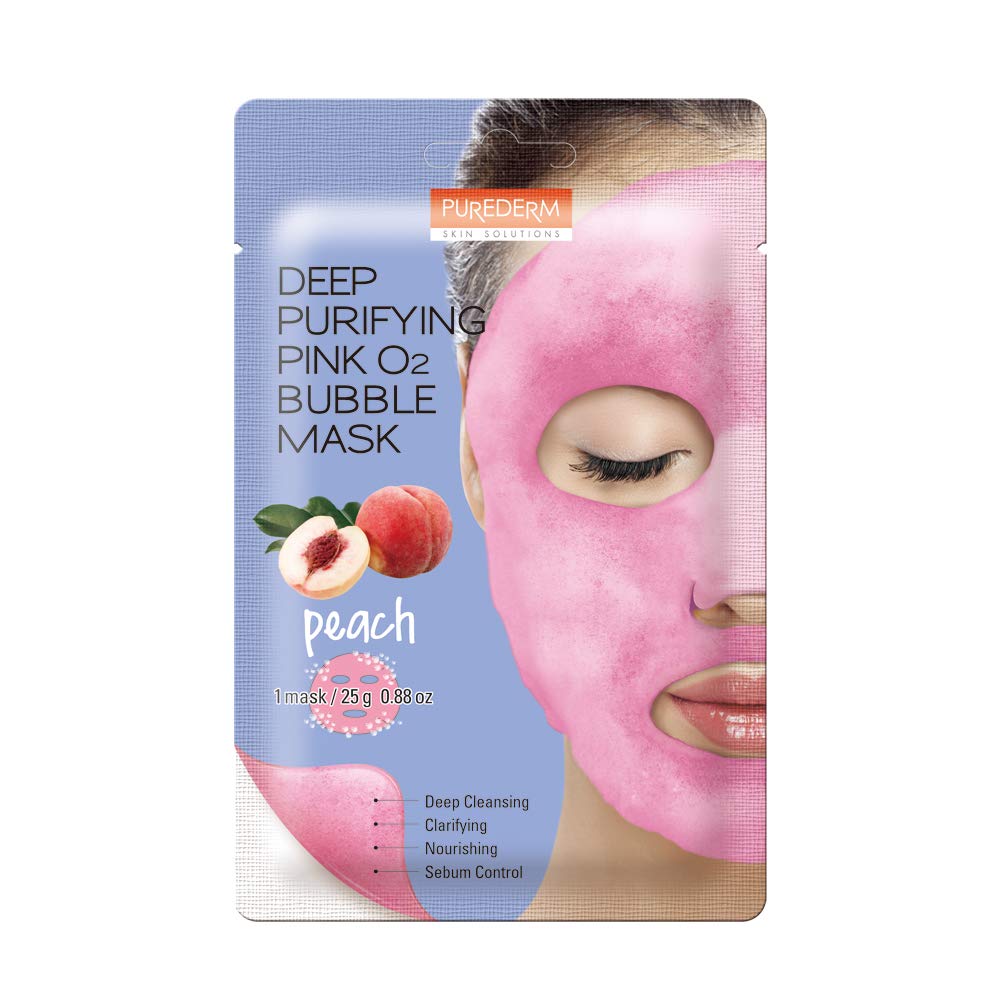 PUREDERM DEEP PURIFYING PINK O2 BUBBLE MASK PEACH