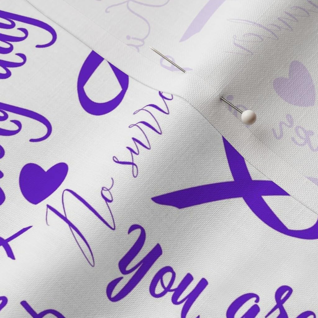 Spoonflower Fabric - Epilepsy Words Purple Awareness Printed on Petal Signature Cotton Fabric by The Yard - Sewing Quilting Apparel Crafts Decor
