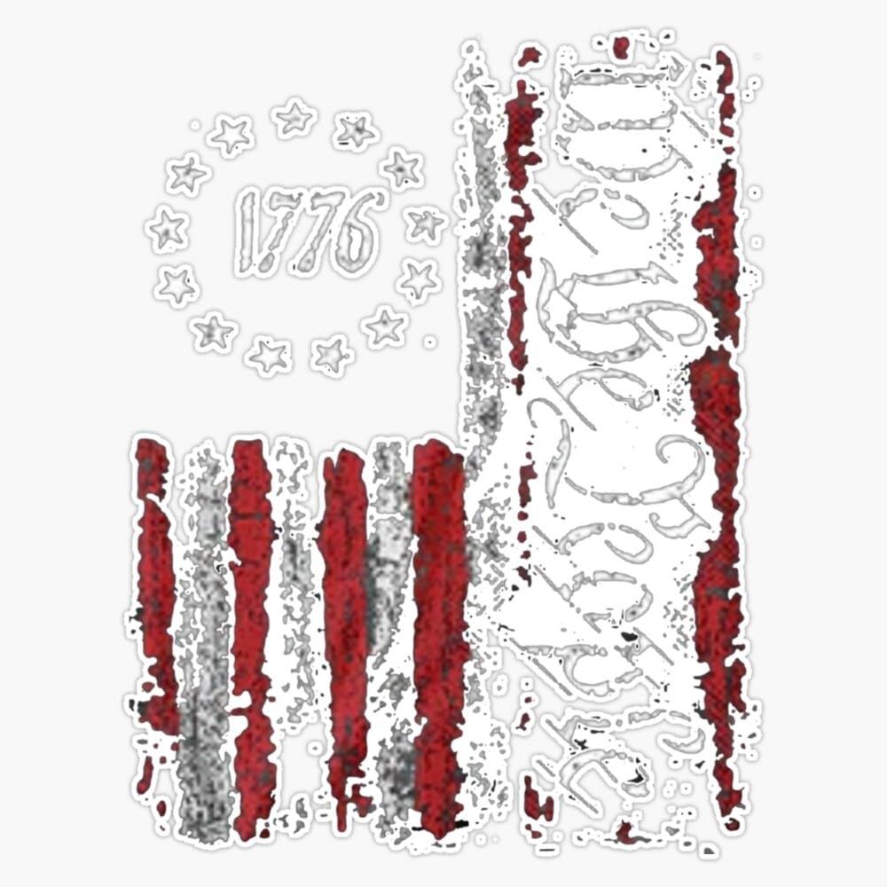 Magnet Print On Back American Flag Patriotic 1776 We The People Usa Magnet Vinyl Decal Sticker 5"