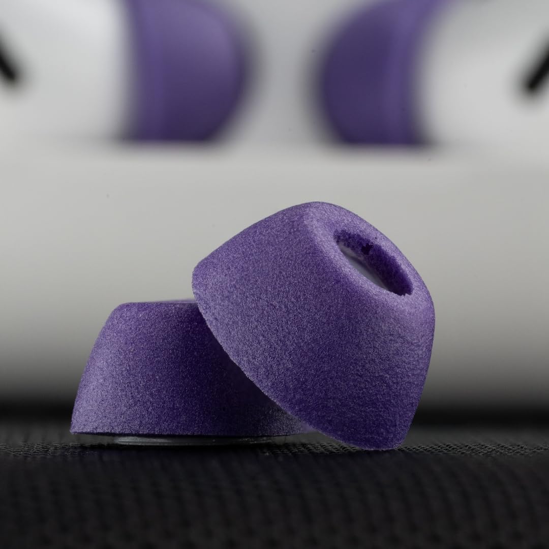 Comply TrueGrip Max - Cuscinetti auricolari di ricambio per Apple AirPods Pro 1 e 2, memory foam alta qualità, comodi, lunga durata, vestibilità sicura, ottimo isolamento acustico, viola, S/M/L,3 paia