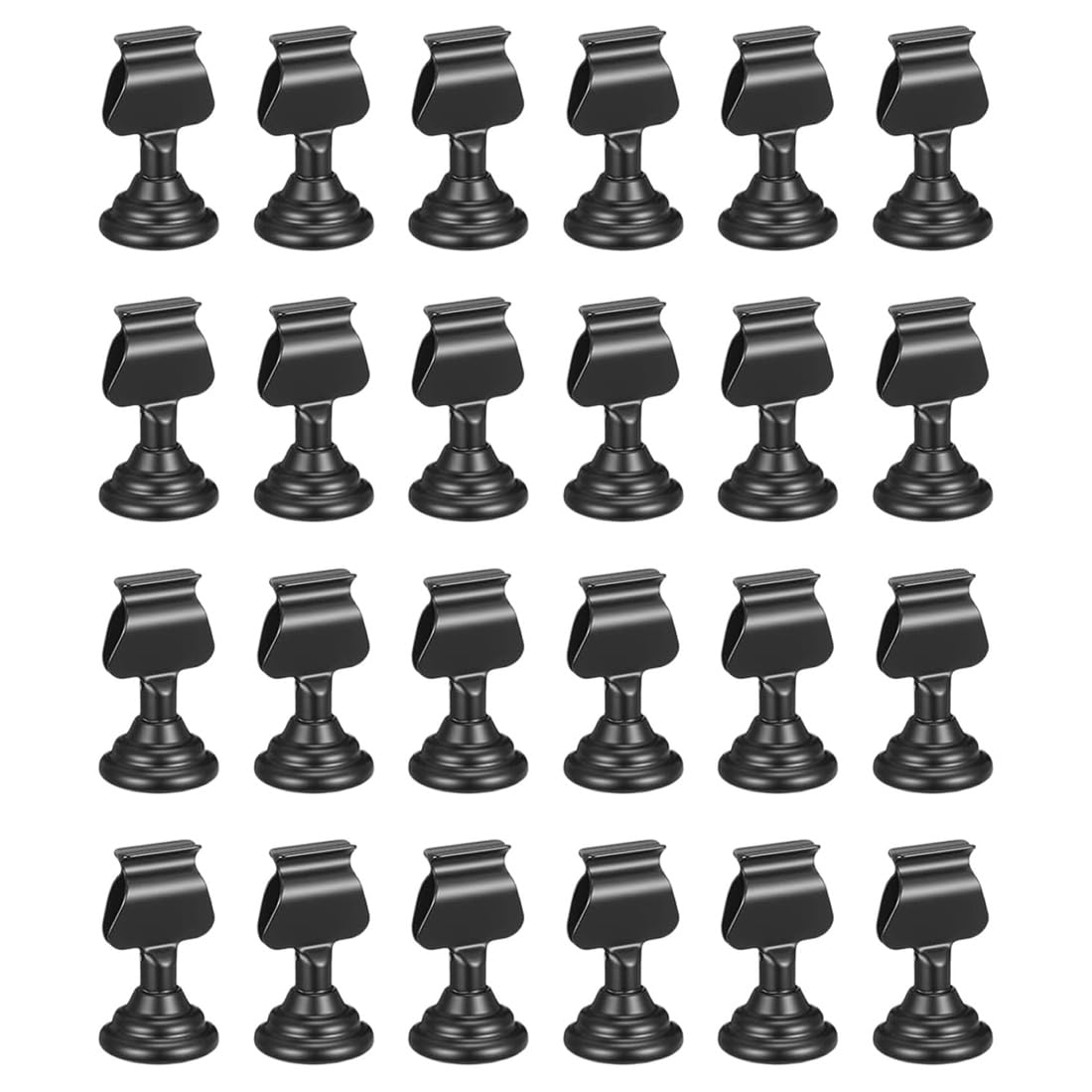 Porte-Cartes 24 Pièces Supports de Numéro de Table en Métal 1,7 Pouce Porte-Cartes Noirs en Vrac Supports de Panneau de Table en Clip Harpe