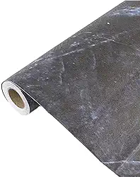 Papel de Parede Adesivo Auto Colante Efeito Marmorizado Preto Para Sala Quarto e Escritório