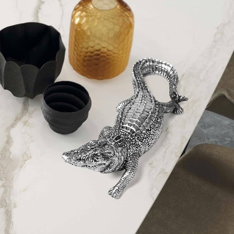 Amazon.com: HAUCOZE Crocodile Sculpture Statue Animal Figurine