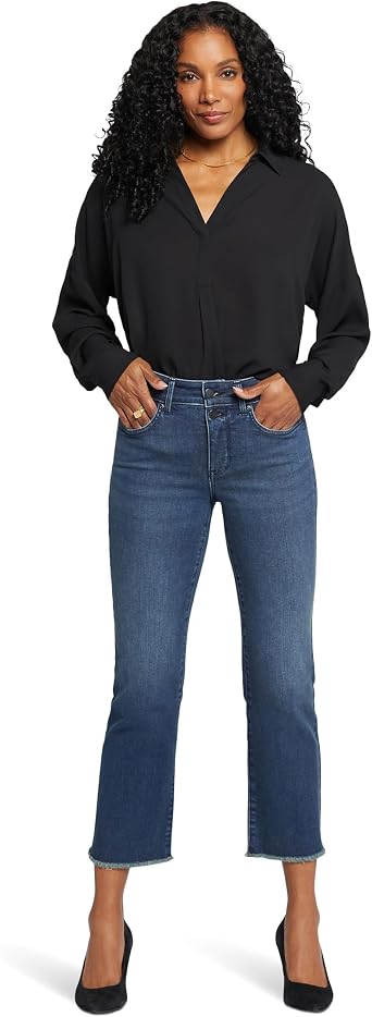 NYDJ Women's Marilyn Straight Ankle Double Button Fly Jeans