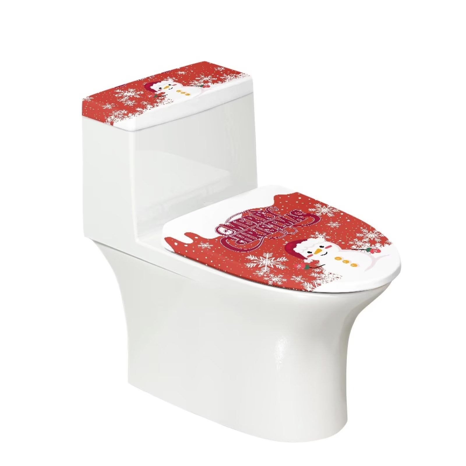 Tomeusey Set di 2 copriwater con motivo floreale, set da 2 pezzi, con coperchio per sedile WC e coperchio del serbatoio del WC, si adatta alla maggior parte dei coperchi dei WC