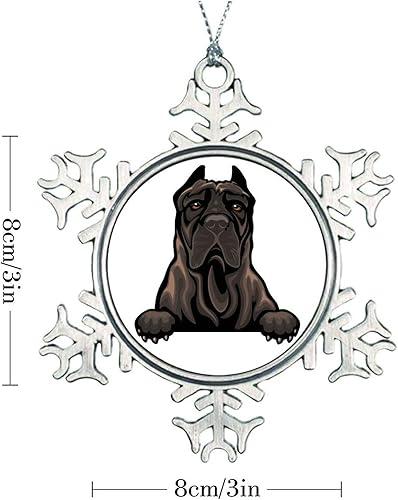Miniatura 4 de Adorno de copo de nieve de metal  Adorno de Presa Canario para amantes de los perros, regalo de mamá, regalo de recuerdo de Navidad, regalo de
