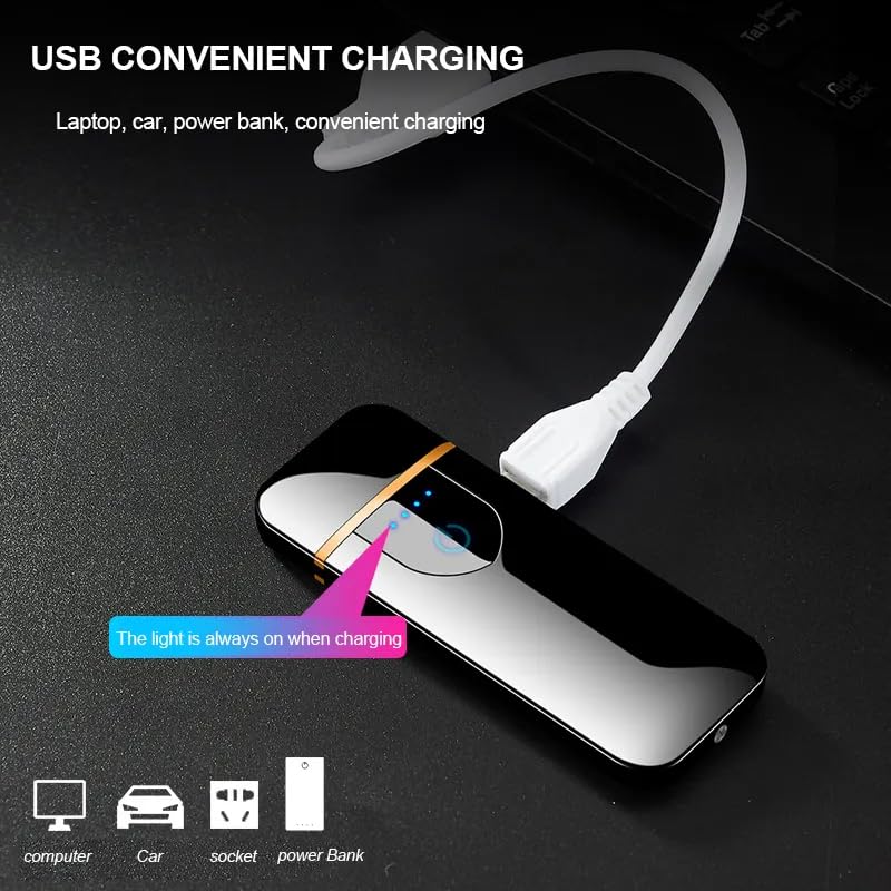 Encendedor USB eléctrico flameless doble arco recargable miniatura 6