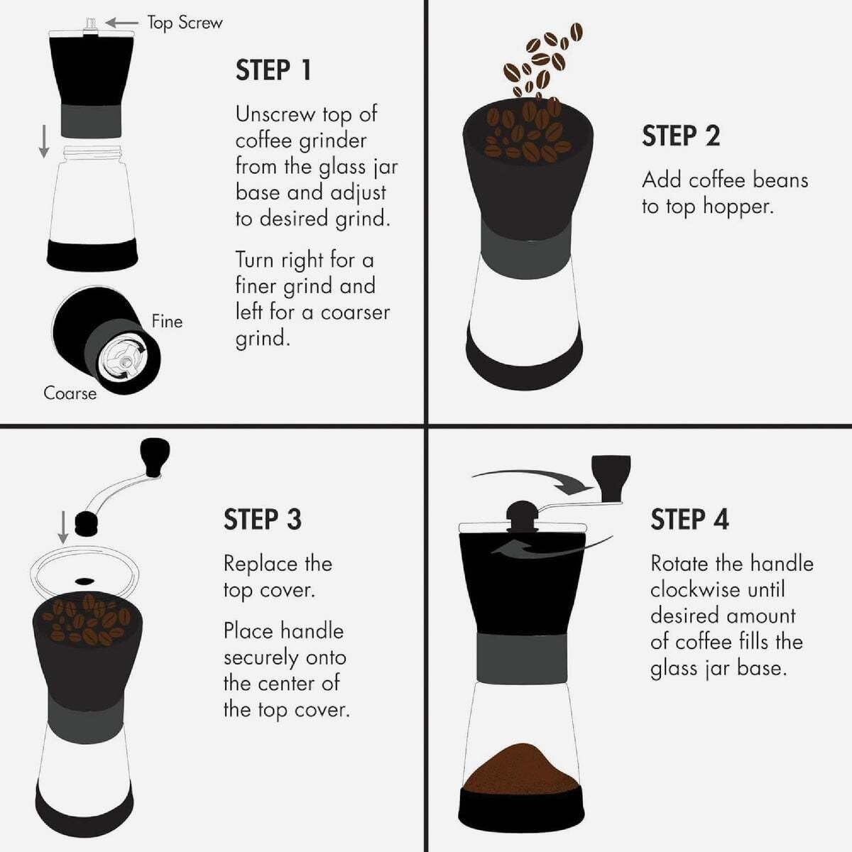 Primula Molinillo de café manual ajustable para fresas, molino de cerámica y cuerpo de acero inoxidable cepillado, grano entero para prensa francesa, cerveza fría, espresso, camping