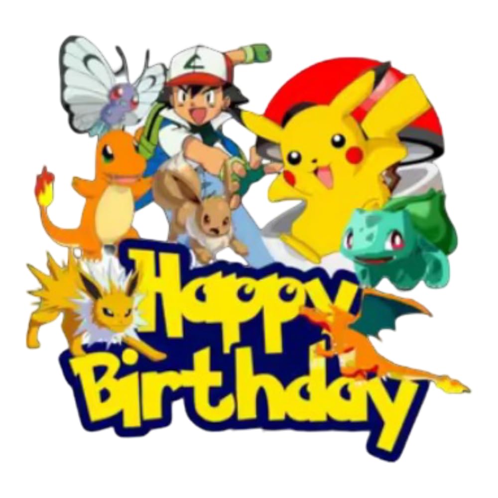 Pokémon Party Supplies | Birthday Cake Toppers | Design 8