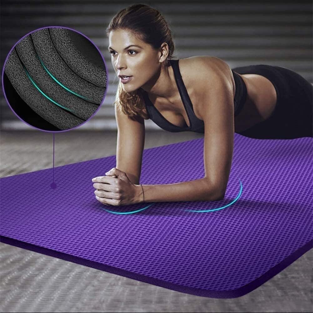 Mata do jogi Pilates Mata do ćwiczeń z paskami Przysiady Push-upy Rozciąganie pompek Sprzęt do domowej siłowni Mężczyźni Kobiety Dzieci Maty treningowe(Nero,183x61x0.5cm)