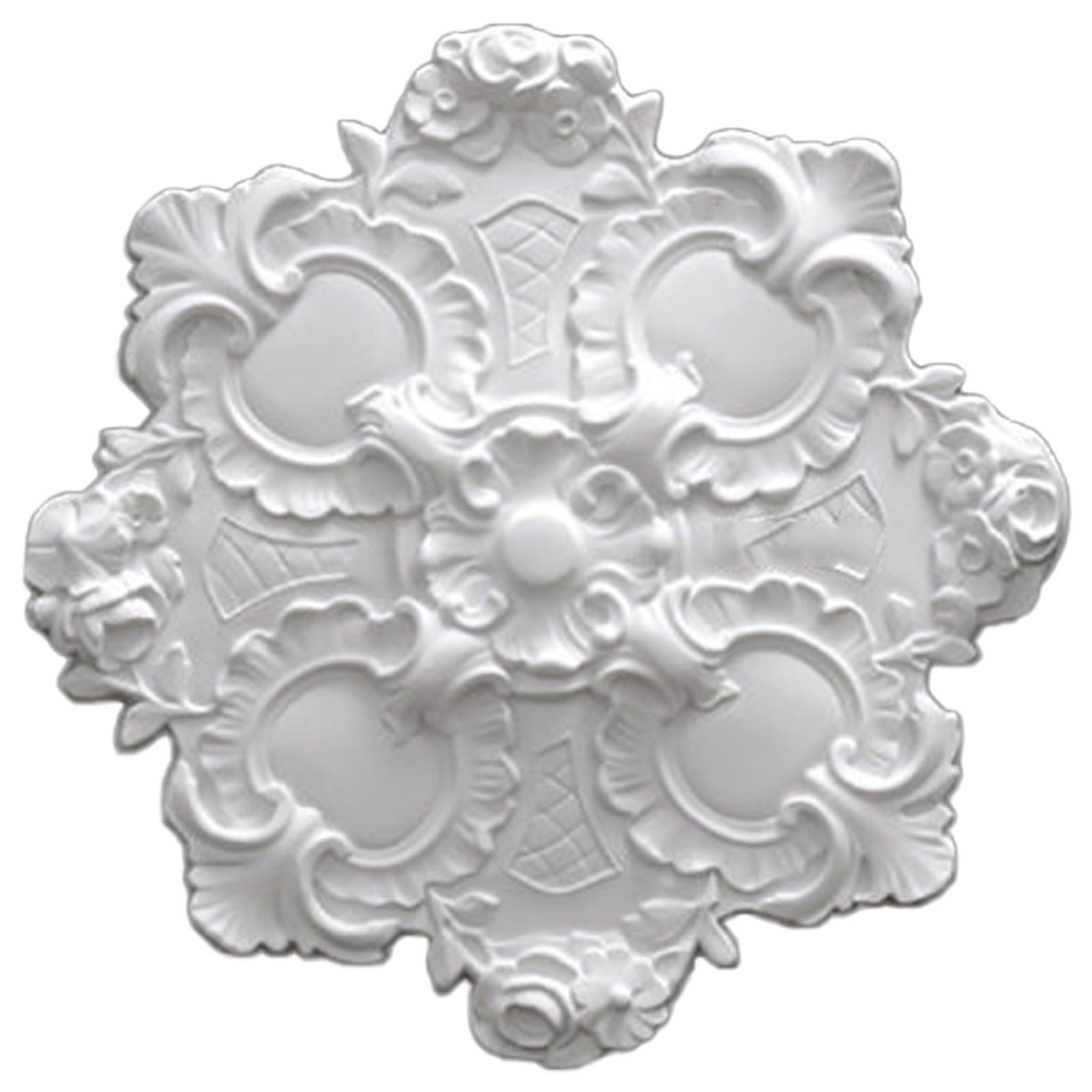 Decorative White PU Chandelier Ceiling Medallion 27-66cm(White Y,46cm)