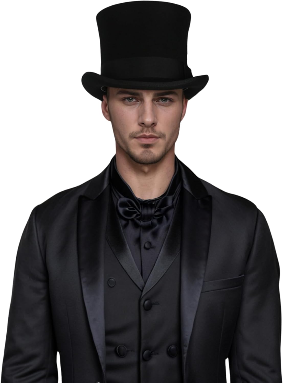 Wool Felt Victoria Top Hats for Men and Women - Tot Hat with Classic Hat Band - Western Style Top Hat for Outdoor Adventures