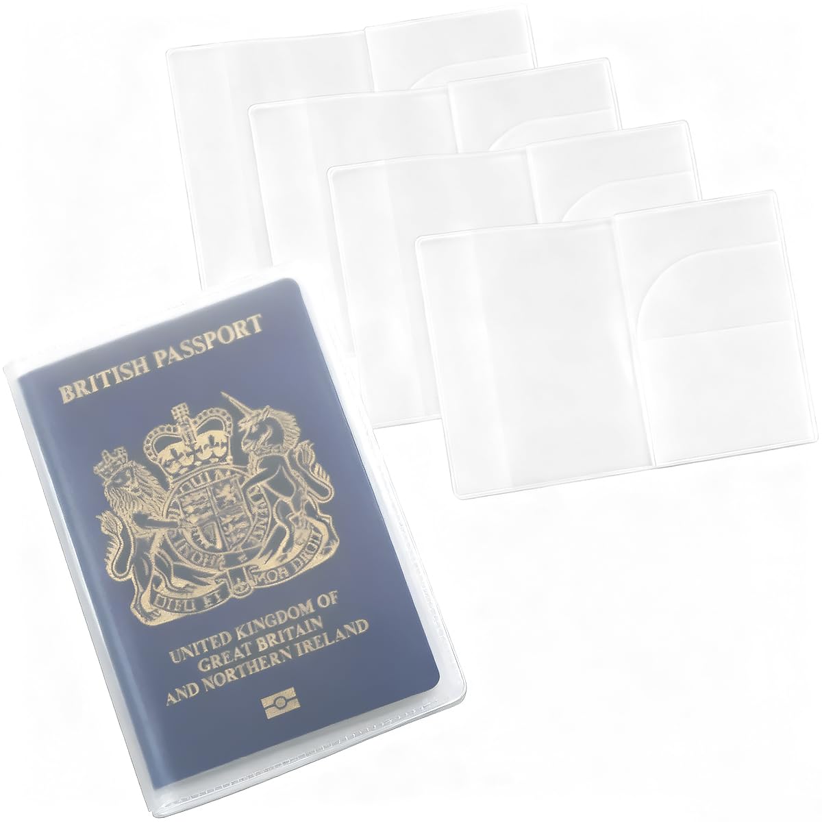 Pack of 4 | UK Passport Covers Transparent, Protective Passport Holders, Frosted PVC Passport Case, UK Passport Cover Water & Dust Proof, Anti Scratches