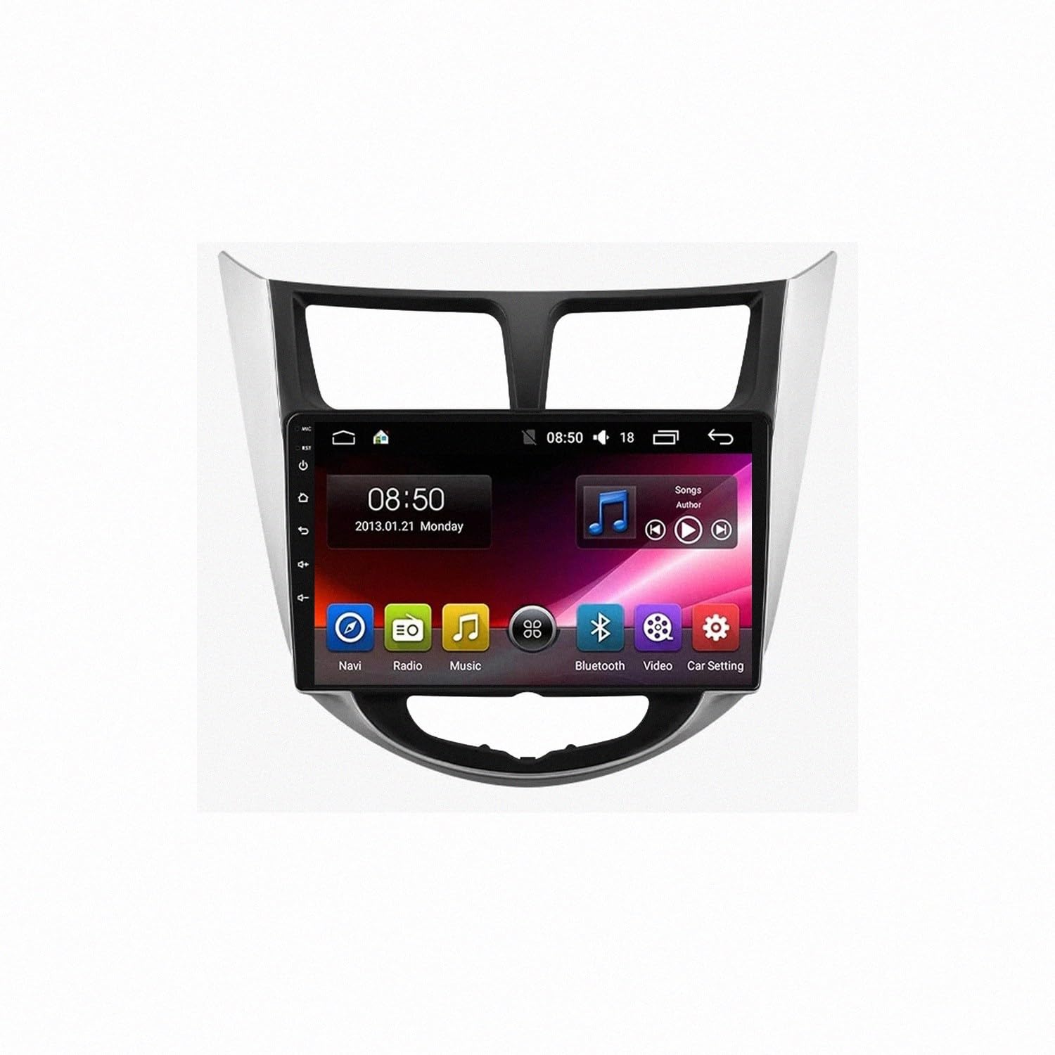 Wyświetlacz Carplay dla Hyundai Solaris Accent Verna 2010-2016 Z Kamerą Cofania, Funkcją Mirror Link, Sterowaniem Głosowym I Radiem Fm; Obsługa Siri/Aux/Airplay, 4 Rdzeń 4G+64G