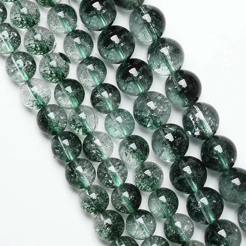 Perline di c blu chiaro naturale di qualità 5A, perline sciolte di c blu screpolato per la creazione di gioielli, bracciali, collane da donna, 4-12 mm, quarzo fantasma fantasma, 12 mm, 31-32 pez