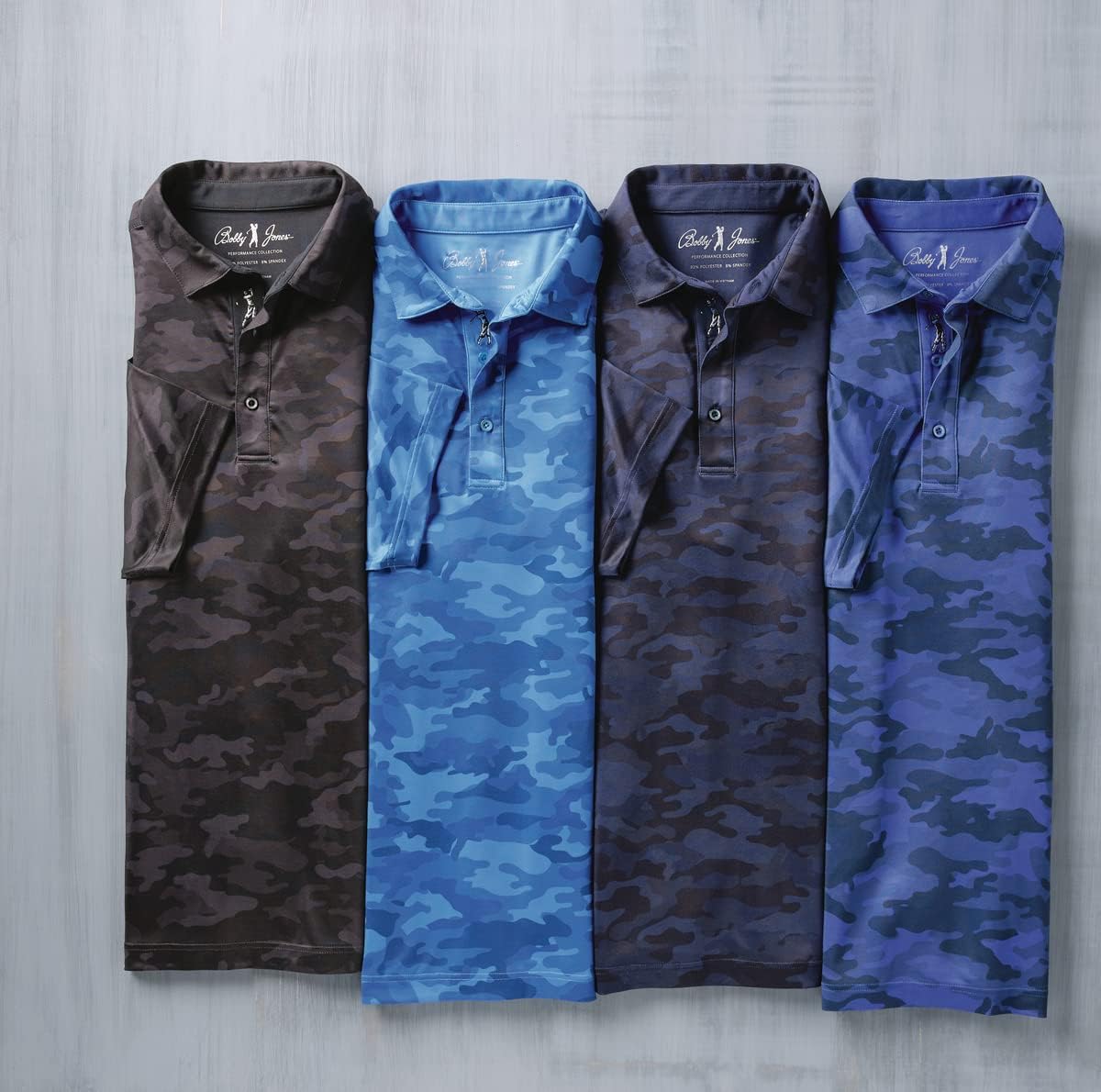 Camo Print Polo Shirt with Short Sleeves by Bobby Jones