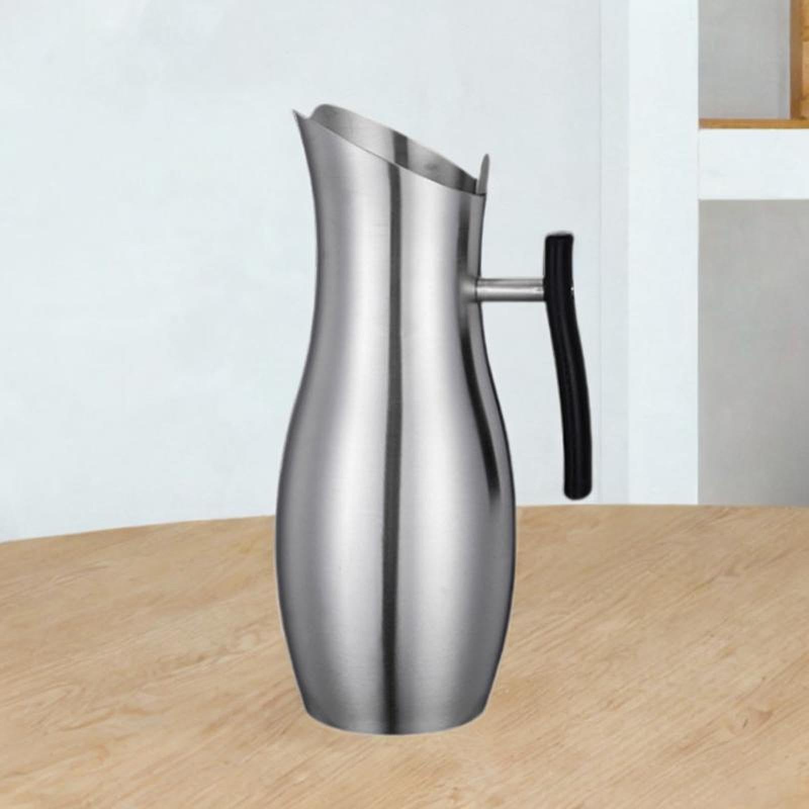 Qianly Jarra de Agua Fría Multifunción, Resistente Y Portátil de 2 litros, Ideal para La Oficina, Tetería, Cocina Y Fiestas, Plata, Individual