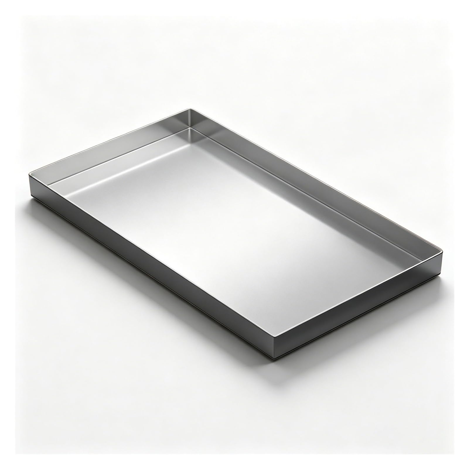 Vaschetta rettangolare in acciaio inox — vasca stagna raccolta condensa climatizzatore esterno, sotto lavatrice, raccolta olio, BBQ — profondità 2 cm / 5 cm(81x58x5cm)