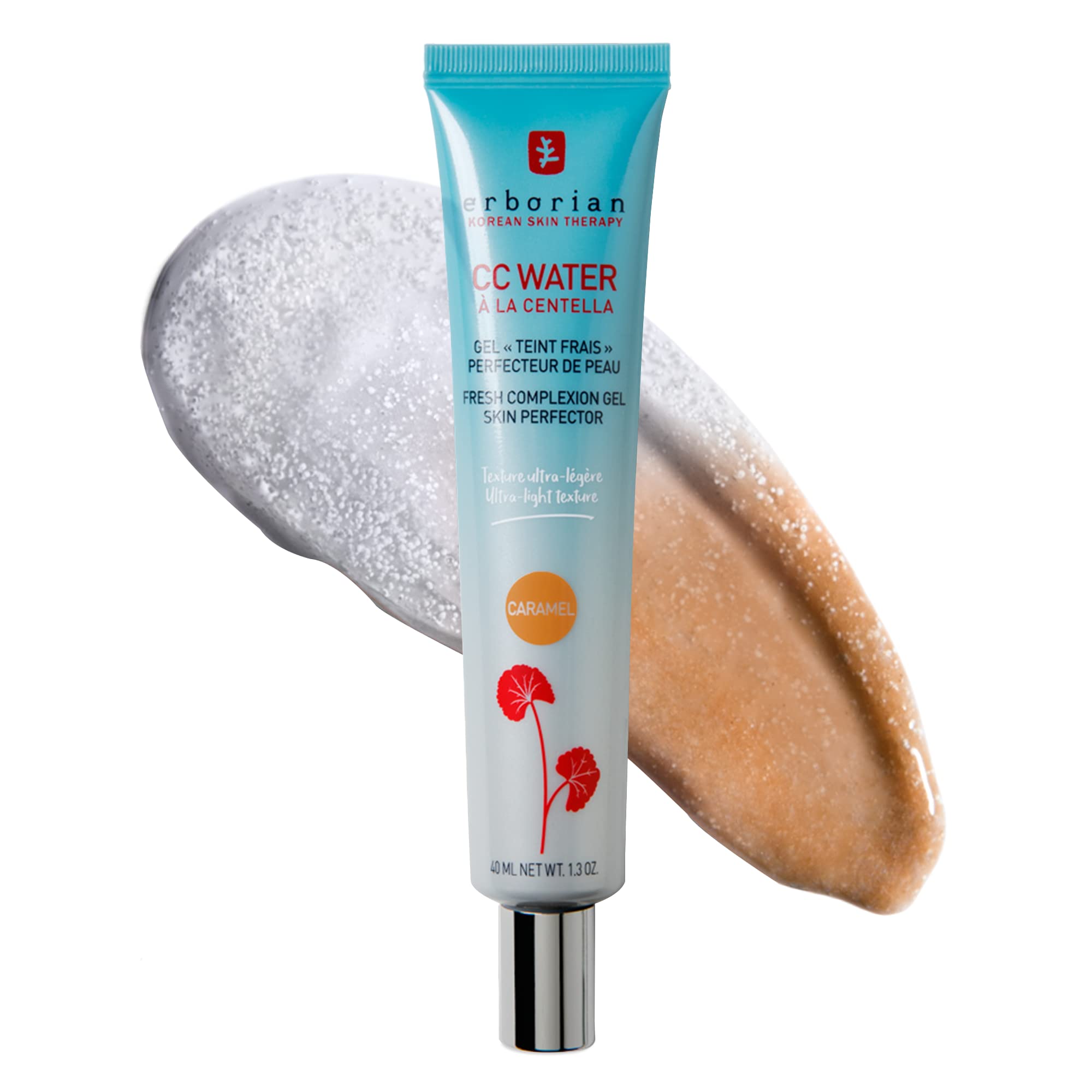 ErborianCC Water with Centella Asiatica - Skin Perfecting Face Care with Hyaluronic Acid - Korean Skin Care Face Moisturizer - CC Water Caramel 40 ml