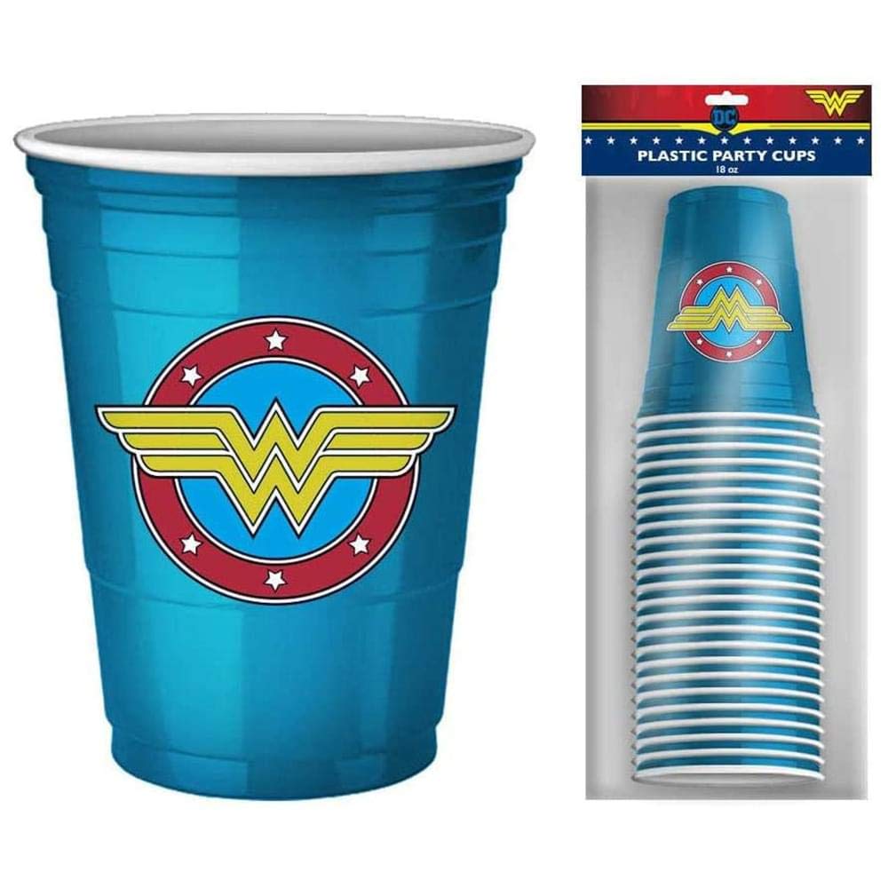 Silver BuffaloDC Comics Wonder Women 20 Pack Disposable Blue Cups