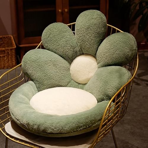 背もたれ付き クッション 花座布団 低反発 家を装飾する 子供部屋 抱き枕 面白い 四季通用 オフィス 在宅勤務 椅子用 柔らかい 車用 フロアクッション おしゃれ 可愛い (グリーン)