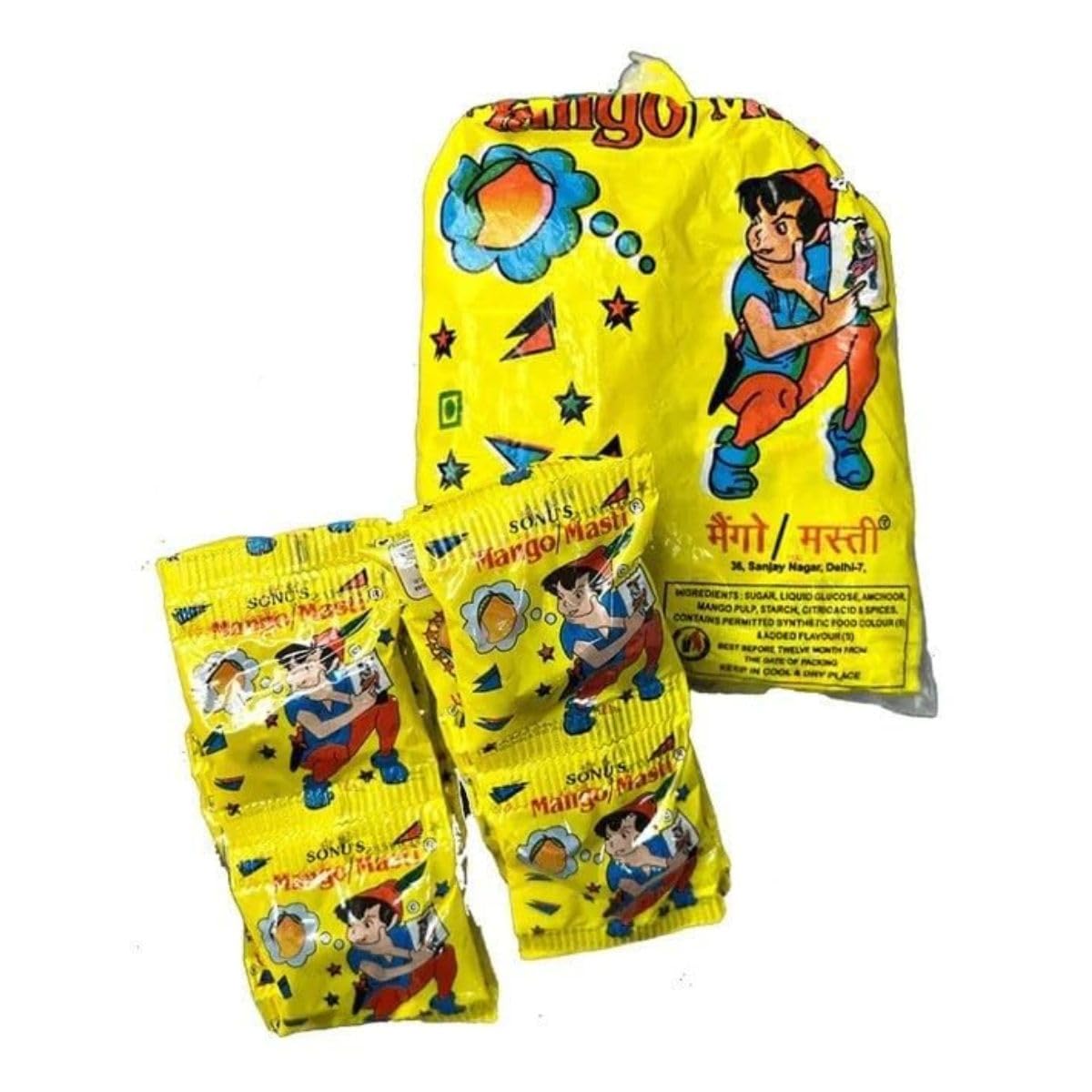 90s Kids Mango Masti Candy | 40 pcs per Pack - Pack of 2 - Sweet & Tangy Mango Flavor | Nostalgic Treat | Best for Kids, Men, Women | Perfect for Gifting, Parties & Daily Snacking | 90s Candy Fun