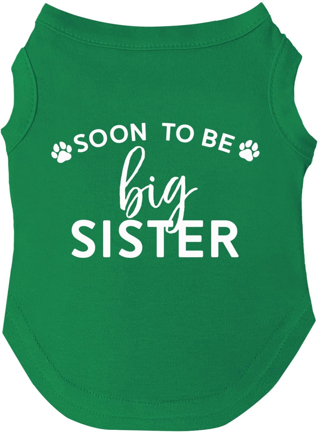 Soon to Be Big Sister Dog Tee Shirt | Sleeveless | Pregnancy Announcement | New Baby | Gender Reveal | Photoshoot (56 Green, 3X-Large)