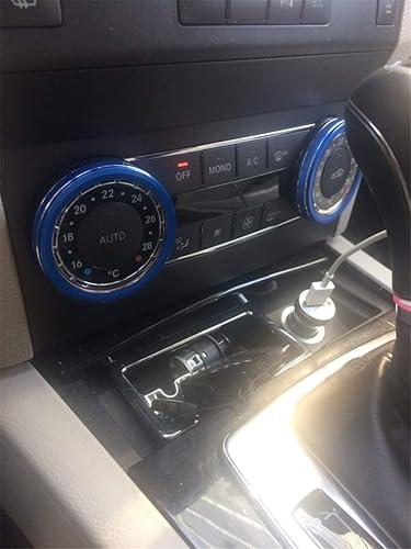 Miniatura 7 de Angelguoguo Cubierta giratoria para perilla de aire acondicionado para Mercedes Benz Clase C W204 GLE M GLK SL GLS SLK G GL CLS Class (azul)