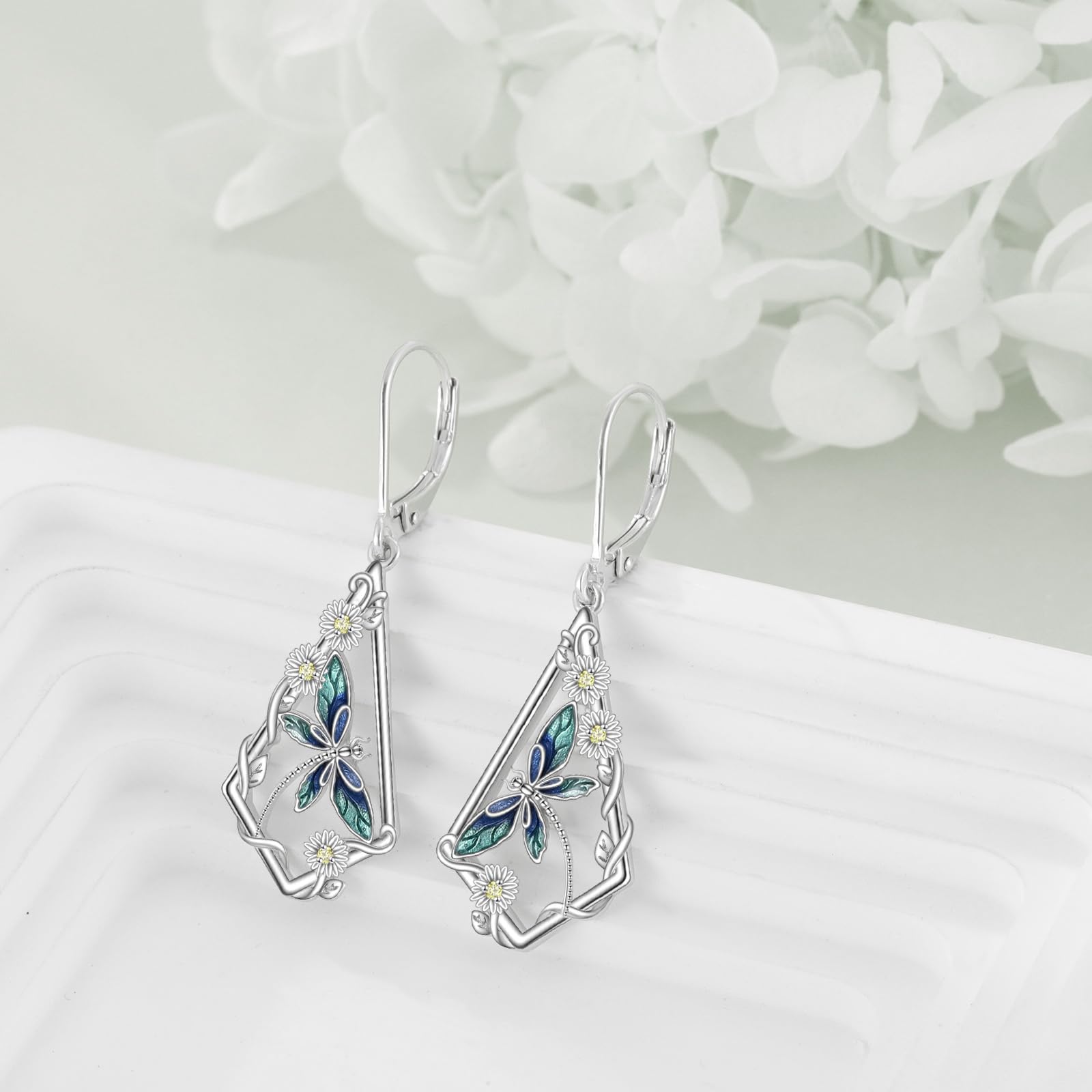 YAFEINI Pendientes con abeja, mariposa, colibrí, libélula, plata de ley 925, regalo para mujeres, adolescentes, niñas, novias, madres, Plata de ley