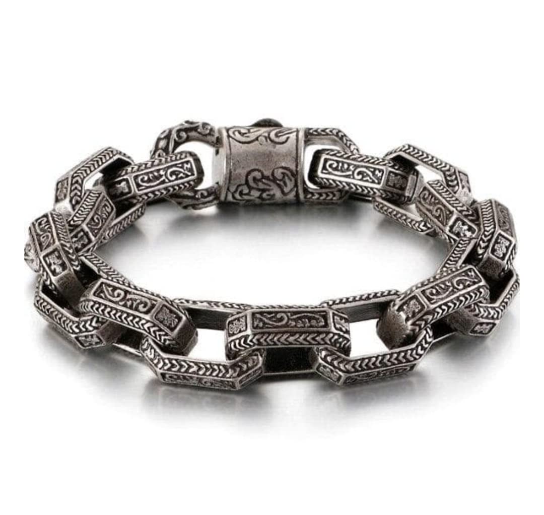 Carat Sutra RARE PRINCE 925 Sterling Silver Vintage Artistry Ancient Oxidized Bracelet for Men | Bracelets For Men & Boys | With Certificate of Authenticity and 925 Hallmark (B09F9XL7W7) Amazon Price History, Amazon Price Tracker