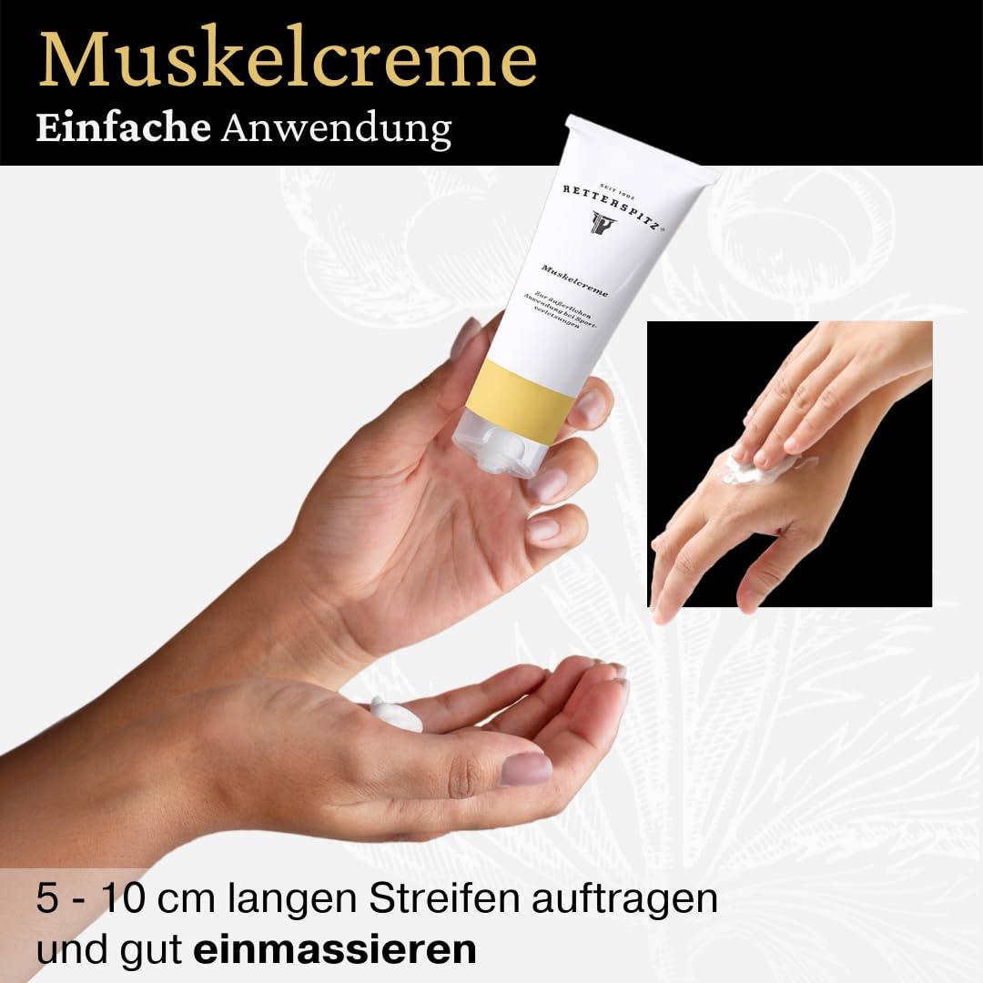 Retterspitz Muskelcreme 100gr & Muskelroller 50ml Bundle – Natürlich gegen Muskelschmerzen, Sehnen- und Gelenkbeschwerden – Perfekt für Zuhause und Unterwegs