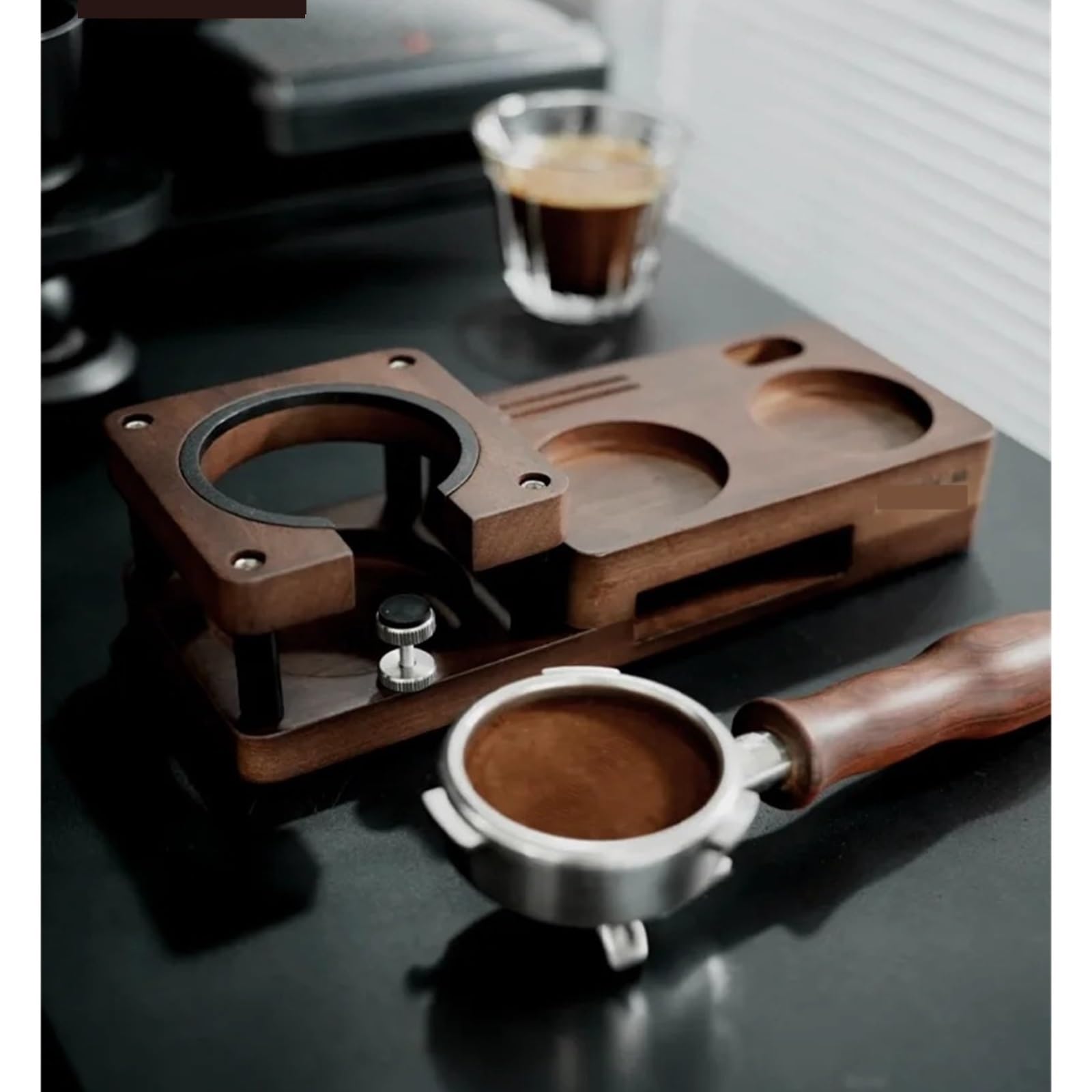 Compatible Con HiBREW H10A H13. Soporte De Madera For Manipulación De Café, Mango De 51/58mm, Soporte For Filtro, Base De Soporte De Malla, Distribuidor De Café Expreso