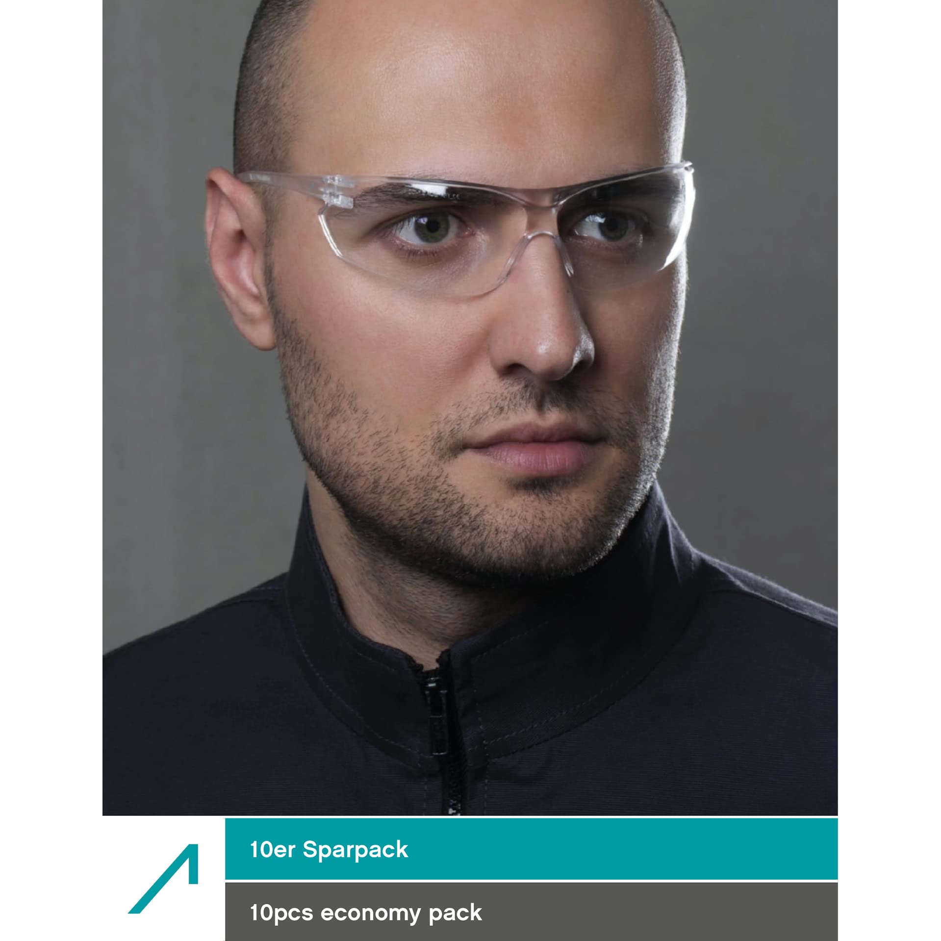 ACE FL-15G Okulary ochronne - EN 166 & ochrona UV - okulary do pracy - przyciemniane - opakowanie 10 szt.